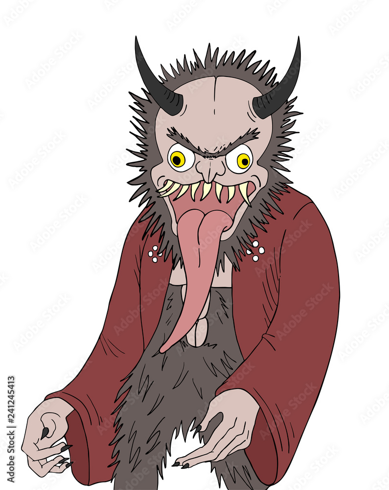 animal demon with long tongue Stock Vector | Adobe Stock