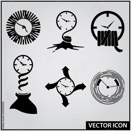  set of vector graphic icons of business sport and leisure time