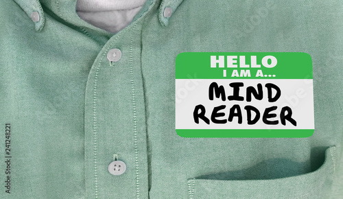 Billede på lærred Mind Reader Hello Name Tag Words 3d Illustration