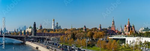 Moscow  Kremlin  Cathedral of Vasily the Blessed  Saint Basil s Cathedral   and park  Zaryadye   in Moscow.