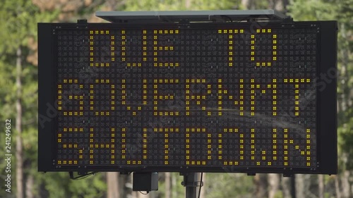 Gov't Shutdown Sign, ECU. Extreme Close Up of warning sign outside Yosemite National Park days the Dec 2018 partial government shutdown over President Donald Trump's US-Mexico border wall.