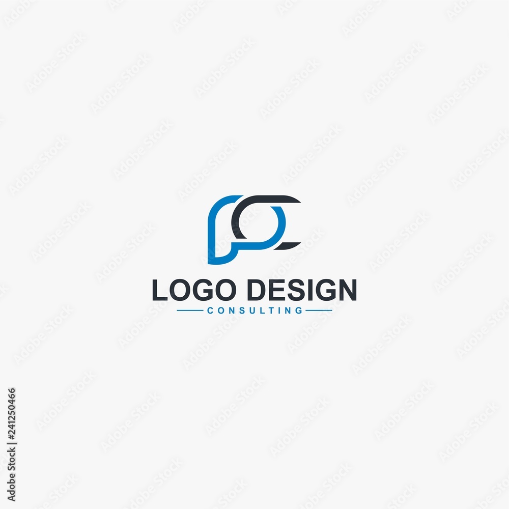 Letter PC line logo design vector Letter PC line logo design vector