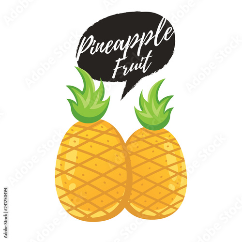 Pineapple tropical sweet summer fruit. Vector pineapple, Illustration pineapple tropical fresh fruit