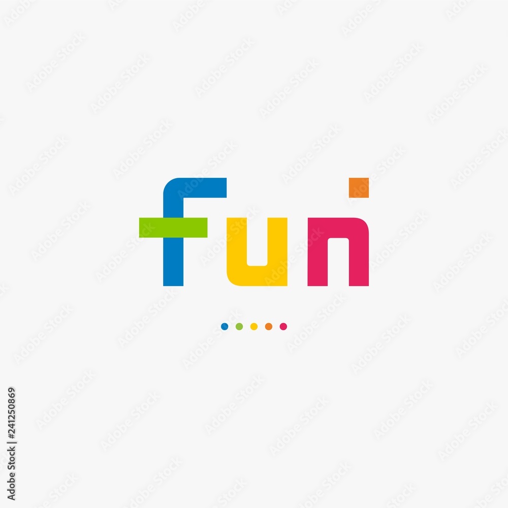 Fun text logo design vector Fun text logo design vector