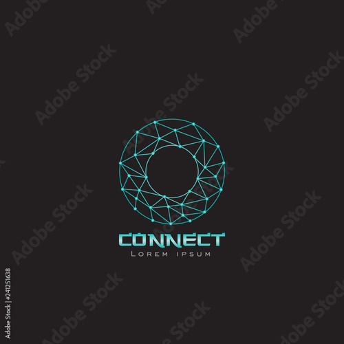 logo line network o letter lowercase with gradient blue and white can be use for slogan , company business name - vector