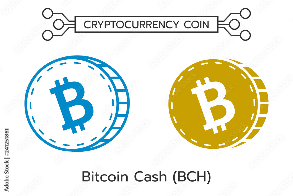 Bitcoin Cash (BCH) cryptocurrency coin line and flat art. icon of virtual currency. Symbol of digital money Bitcoin Cash (BCH) cryptocurrency coin line and flat art. icon of virtual currency. Symbol of digital money