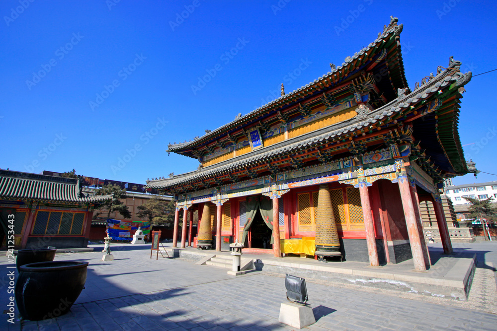 Fototapeta premium Five Pagoda Temple Building scenery, Hohhot city, Inner Mongolia autonomous region, China