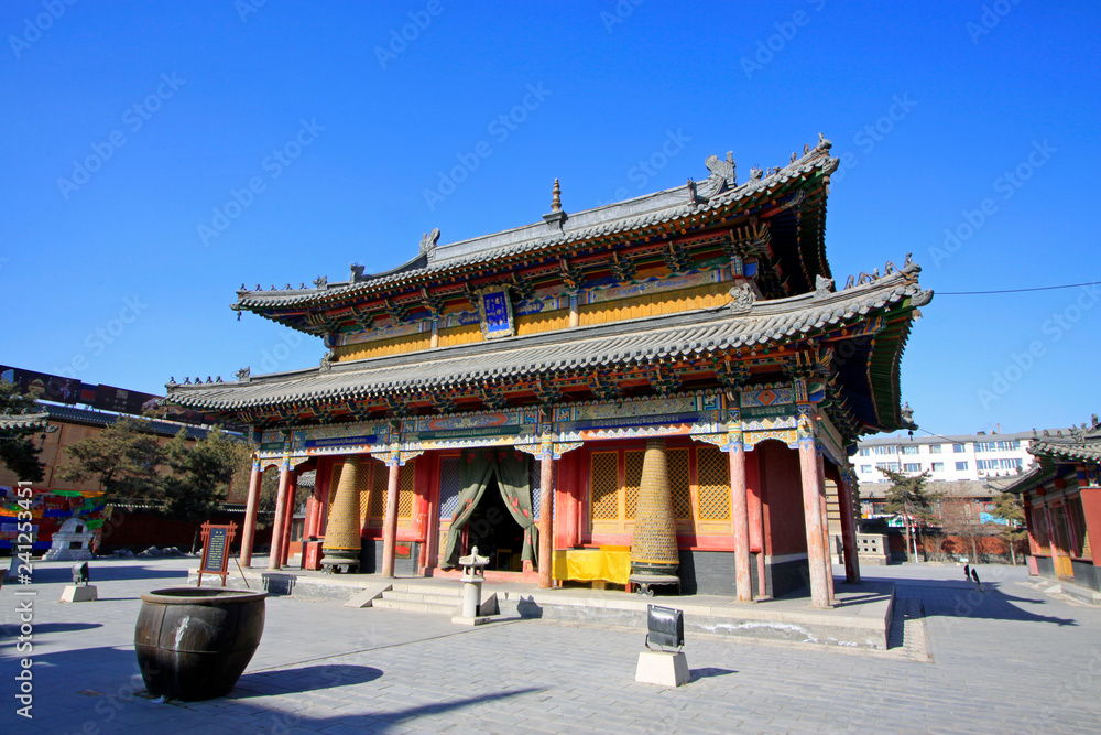 Fototapeta premium Five Pagoda Temple Building scenery, Hohhot city, Inner Mongolia autonomous region, China