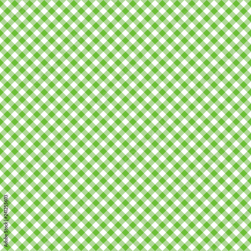Smooth Diagonal Gingham Seamless Pattern - Smooth diagonal lime green and white classic gingham texture