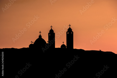 Coptic church at sunset