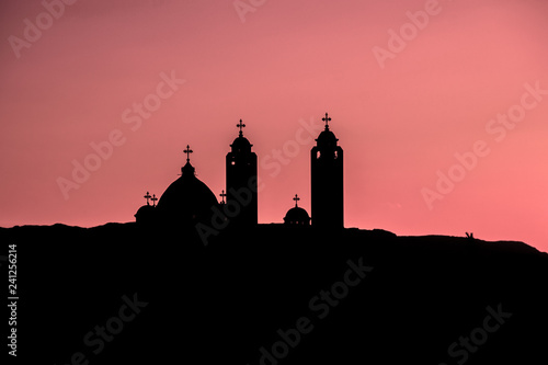 Coptic church at sunset