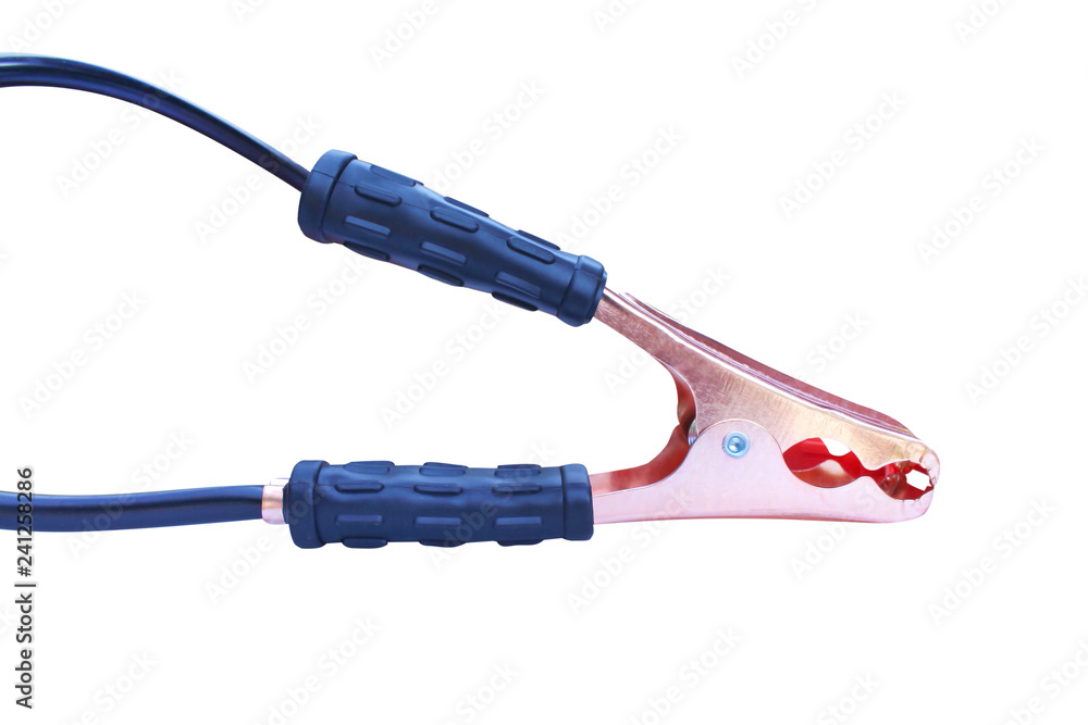 Black car battery charger tool isolated on white background with clipping path Black car battery charger tool isolated on white background with clipping path