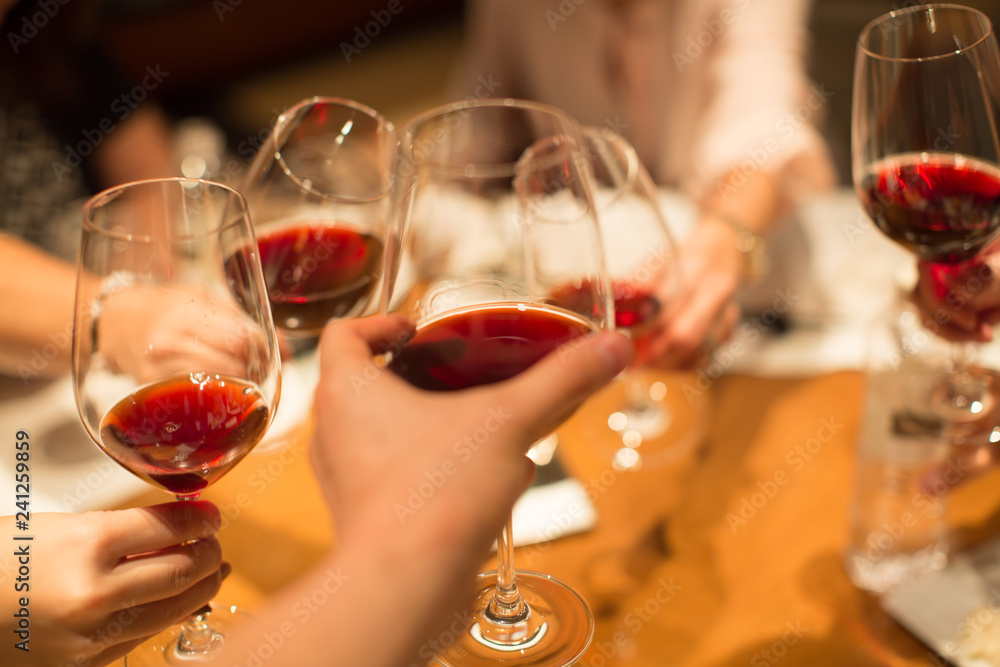 Group Of Friends Enjoying Meal In Restaurant. Dining Food Options. Eating Concept. Team Celebration. Group Of Friends Enjoying Meal In Restaurant. Dining Food Options. Eating Concept. Team Celebration.