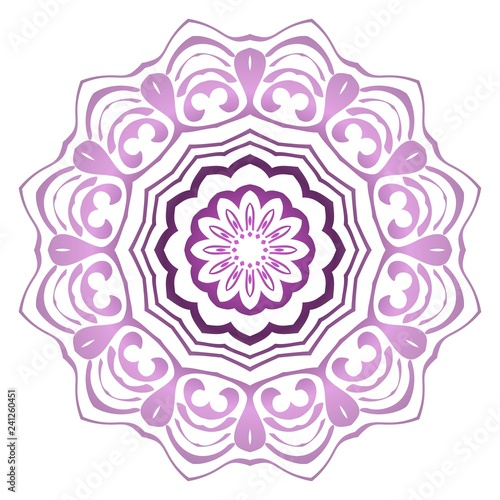 Pastel purple color mandala ornament. Vector illustration