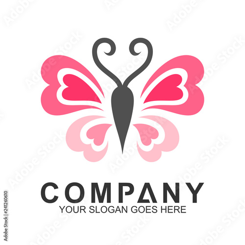 love butterfly logo design