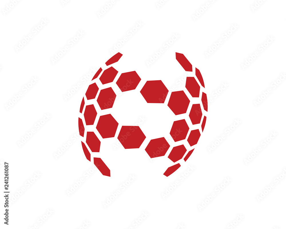 Obraz premium Hive hexagon half circle