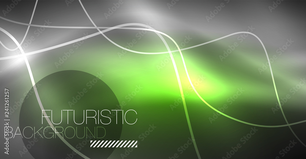 Neon lines wave background. Abstract composition Neon lines wave background. Abstract composition