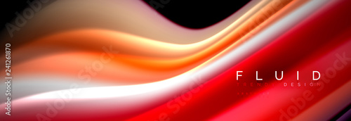 Abstract wave line water 3d background. Wave liquid shape. Splash ink paint mixing on black