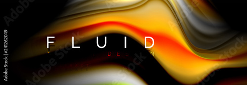 Abstract wave line water 3d background. Wave liquid shape. Splash ink paint mixing on black