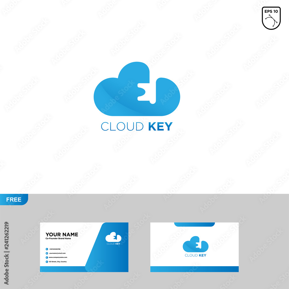 Cloud Key Logo Template, Free Business Card Cloud Key Logo Template, Free Business Card