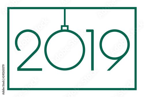 2019 Happy New Year or Christmas Background creative greeting card design, can be used for flyers, invitation, posters, banners, calendar. Simple Vector Template. Isolated illustration.