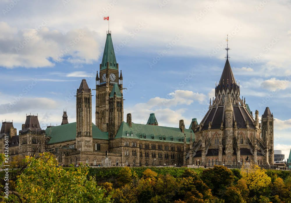 Parliament Buildings and Library in Ottawa, Canada