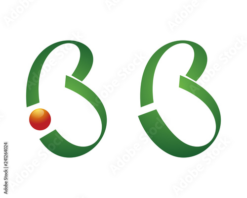 b ib letter ribbon logo template