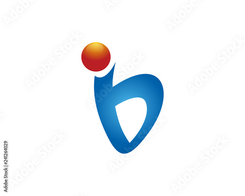 b ib letter logo icon template 1