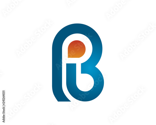 b ib letter logo icon template 2