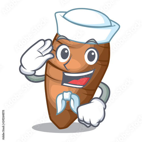 Sailor taro tuber in the shape cartoon