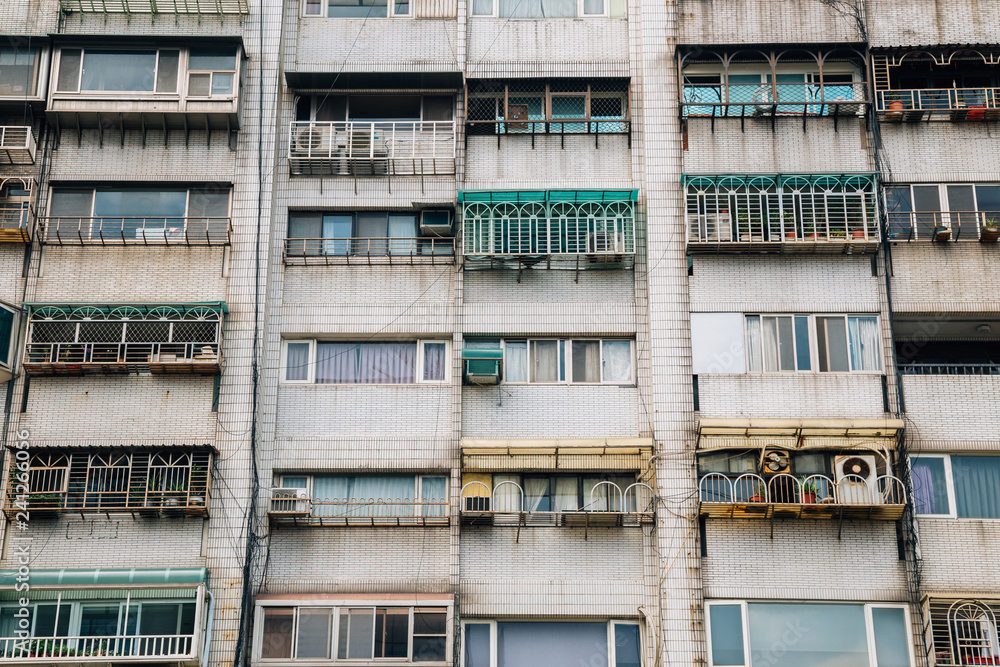 Old residential apartment building in Taipei, Taiwan Old residential apartment building in Taipei, Taiwan