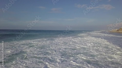 Storm surf at mediterrian sea coast of Israel photo