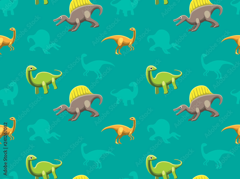 Dinosaurs Wallpaper Vector Illustration 17