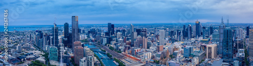 Panorama of Melbourne's city center from a high point. Beautiful panorama of skyscrapers in the city centre © Southern Creative