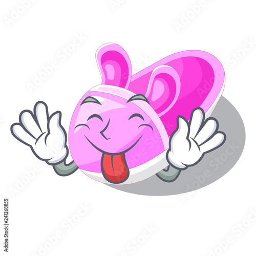 Tongue out baby shoes isolated in the mascot