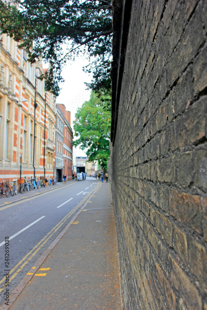 wall in the street, Cambridge, England