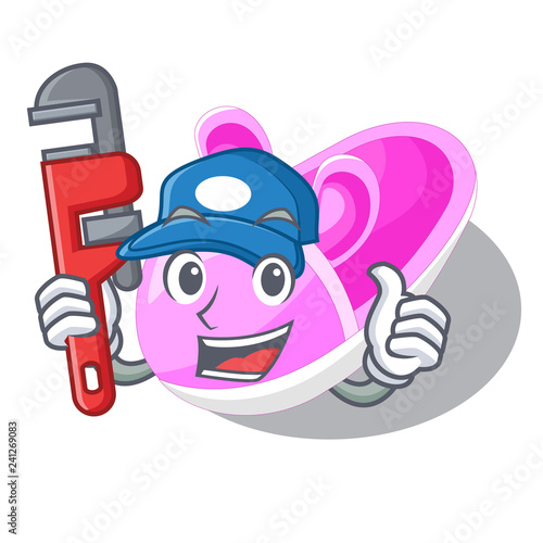 Plumber baby shoes isolated in the mascot