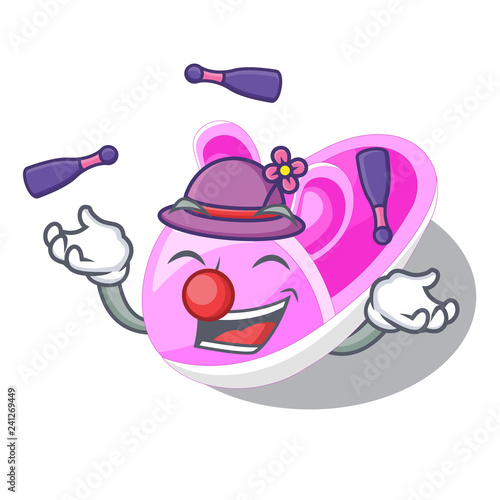 Juggling baby shoes isolated in the mascot