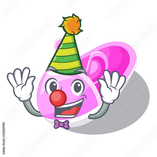 Clown baby shoes isolated in the mascot