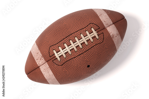 American Football ball on white background isolated on white 3D illustration