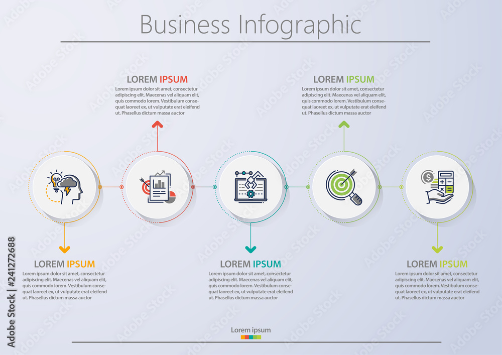 Vetor de Business data visualization. timeline infographic icons ...