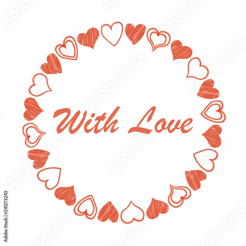 Valentine's day abstract background with hand - drawn hearts. Vector illustration