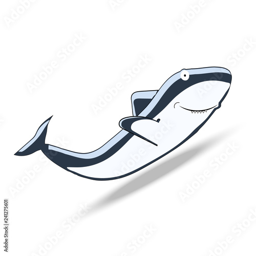 funny shark on a white background vector