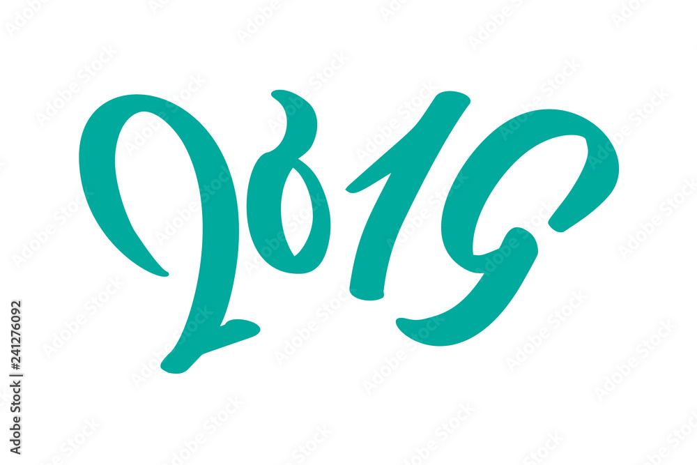 Handwritting vector calligraphy text 2019. hand drawn New Year and Christmas lettering number 2019. Illustration for greeting card, invitation, holidays tag, Isolated on white background Handwritting vector calligraphy text 2019. hand drawn New Year and Christmas lettering number 2019. Illustration for greeting card, invitation, holidays tag, Isolated on white background