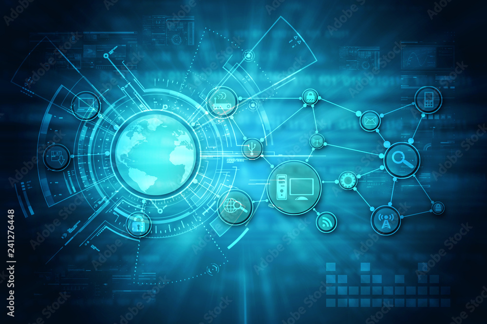 Obraz premium 2d illustration technology background