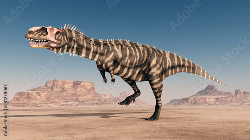 Dinosaurier Rajasaurus in der Wüste © Michael Rosskothen