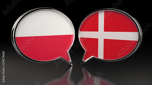 Poland and Denmark flags with Speech Bubbles. 3D illustration Free Download Poland and Denmark flags with Speech Bubbles. 3D illustration - GFXLoad