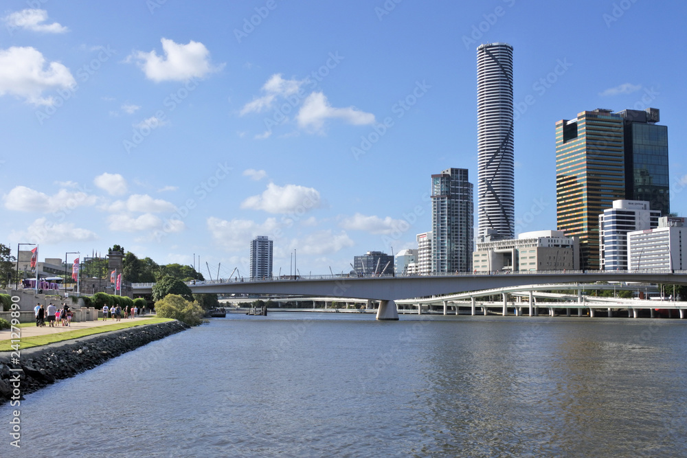 Urban landscape view of Brisbane city downtown skyline