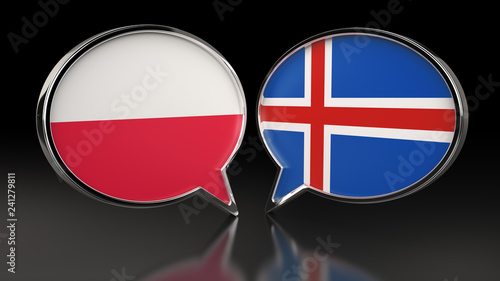 Poland and Iceland flags with Speech Bubbles. 3D illustration Free Download Poland and Iceland flags with Speech Bubbles. 3D illustration - GFXLoad