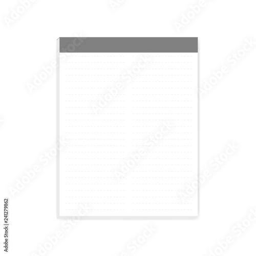 Two column dashed lined glue-top note paper letter size block, mockup